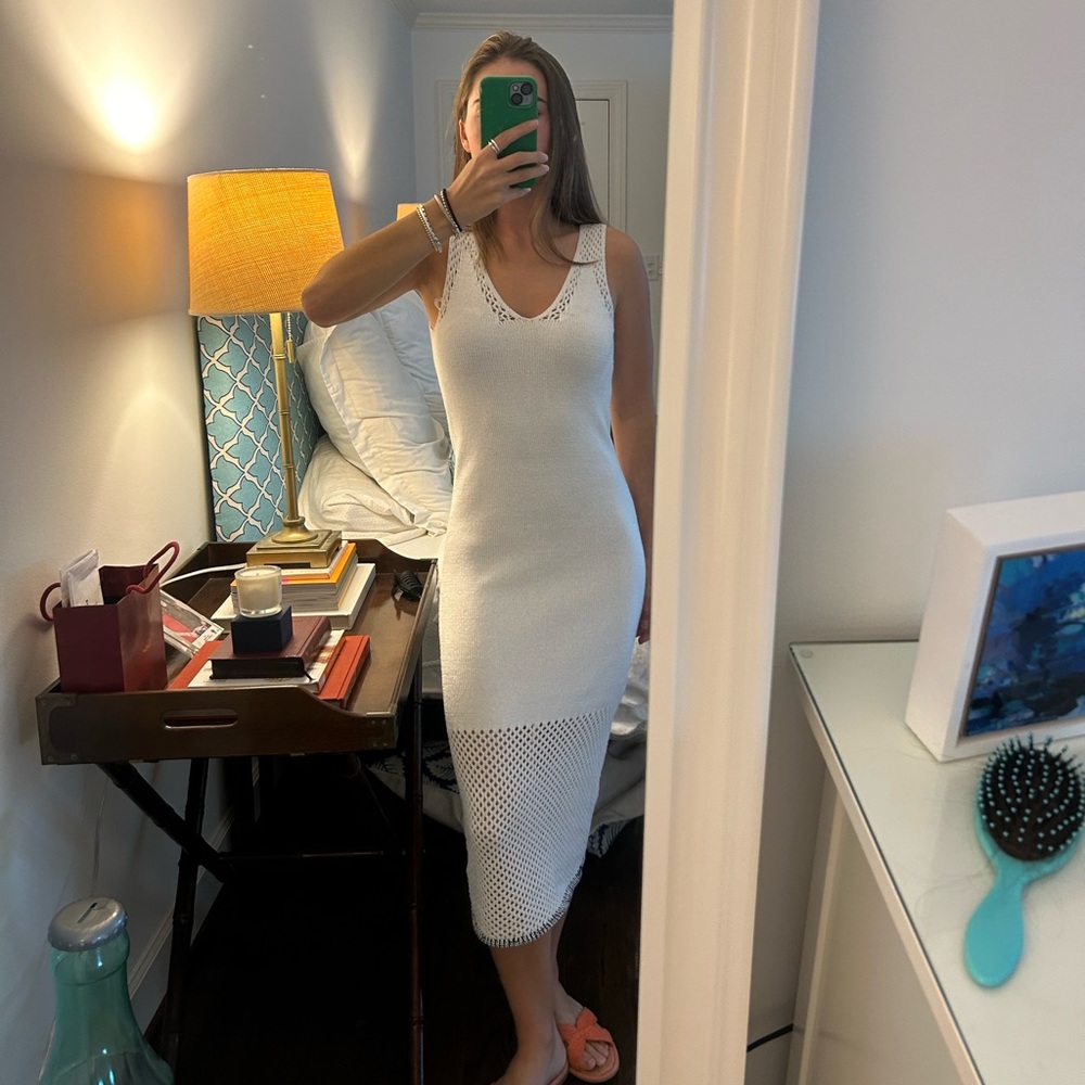 Rag & Bone White Knit Midi Dress